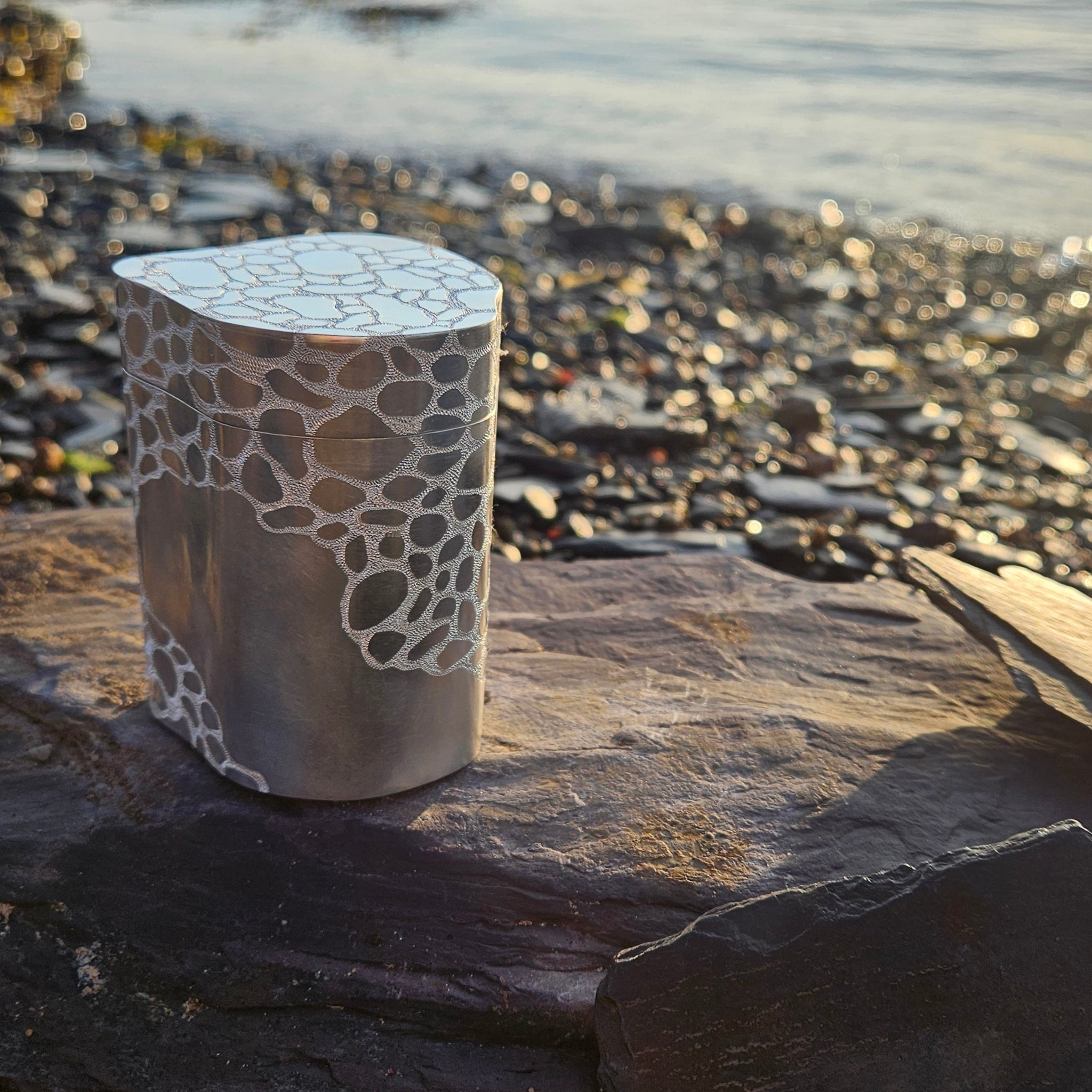Silver Hand Formed and Engraved Llwybr Llechi Box